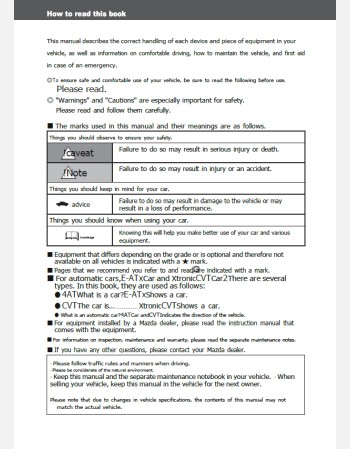 mazda familia 2018 owners manual in english